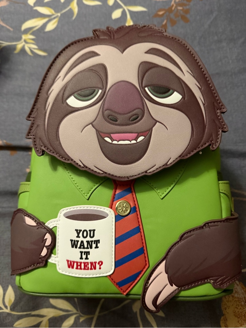 Loungefly Zootopia Flash Sloth Backpack — Green, Brown, Red, Blue